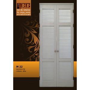 Usa pentru interior din Tei Masiv Stratificat, finisaj alb, dressing, debara, ITM-022LAM
