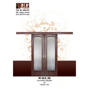 Usa pentru interior din Tei Masiv Stratificat, finisaj nuc ITM-GLS