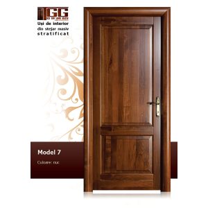 Usa de interior din Tei Masiv Stratificat, finisaj nuc, plina, ITM-007