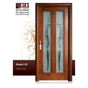 Usa de interior din Tei Masiv Stratificat, finisaj cireş, 2/3 geam, ITM-010