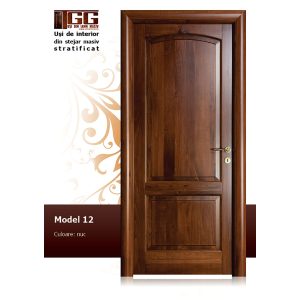 Usa de interior din Tei Masiv Stratificat, finisaj nuc, fara geam, ITM-012