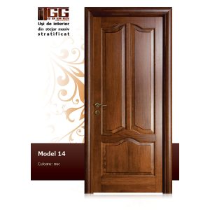 Usa pentru interior din Tei Masiv Stratificat, finisaj nuc, plina, modern, ITM-014