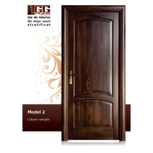 Usa de interior din Tei Masiv Stratificat, finisaj nuc, plina, ITM-002