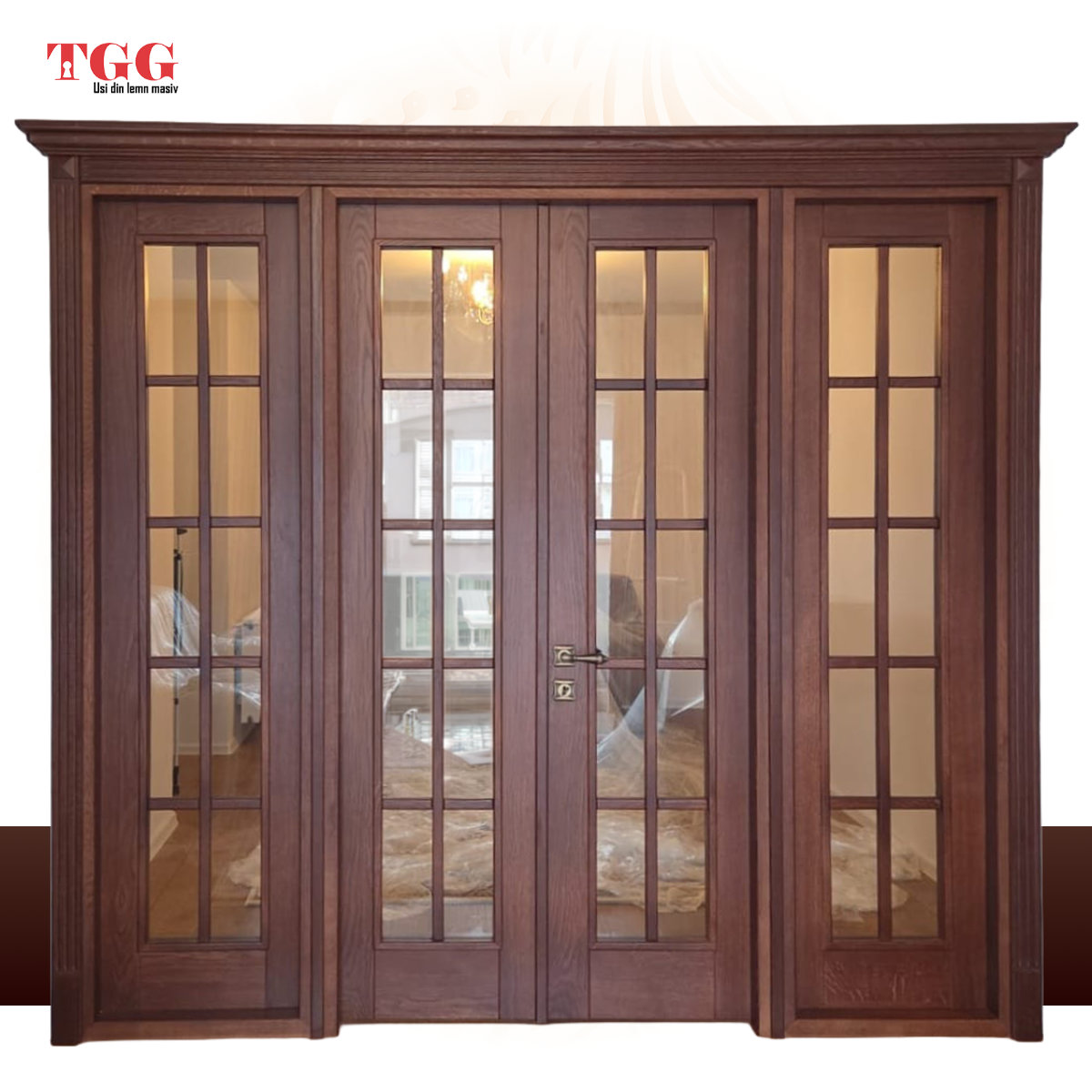 Ansamblu 4k cu geam transparent, set Capitel Cornisa ISM 4k EGALE M5 DREPT